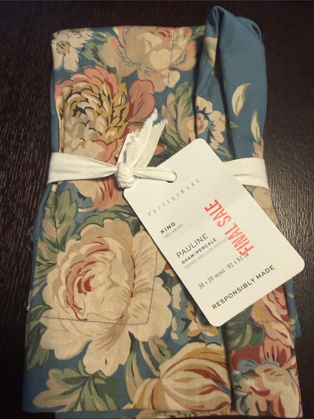 Pottery Barn Pauline Floral King Sham NWT 36” x 20”